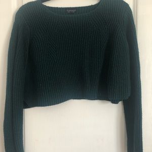 Emerald green Topshop cropped sweater